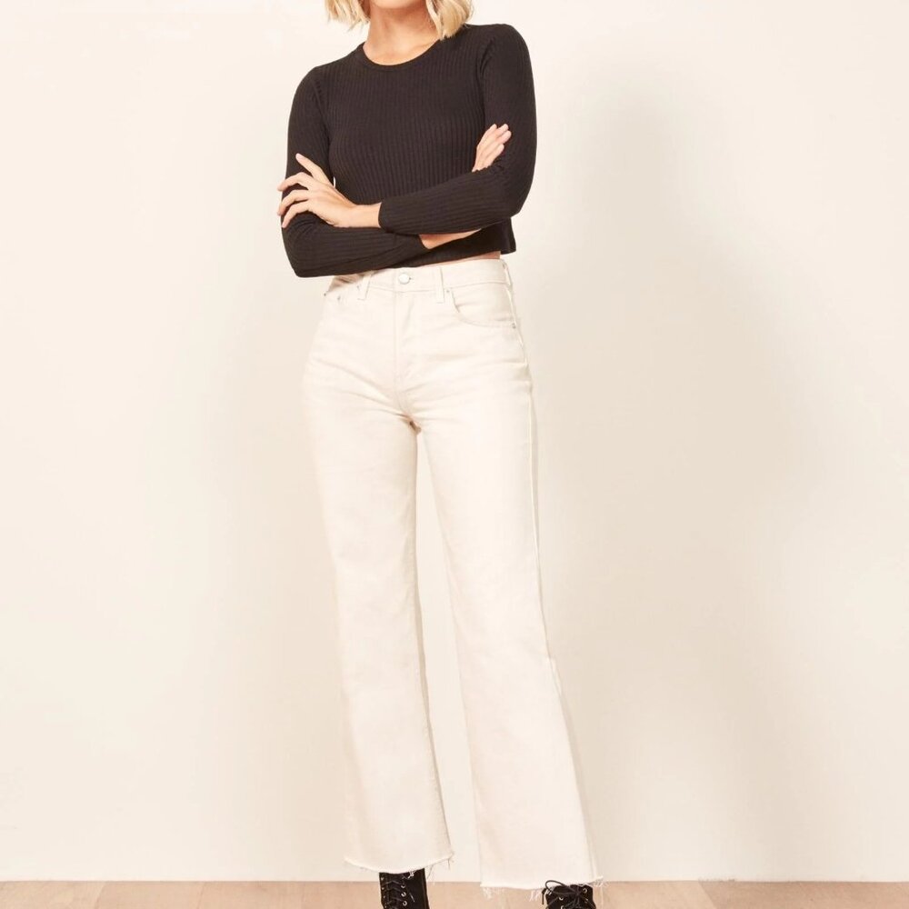 Reformation Fawcett White Jeans Size 23